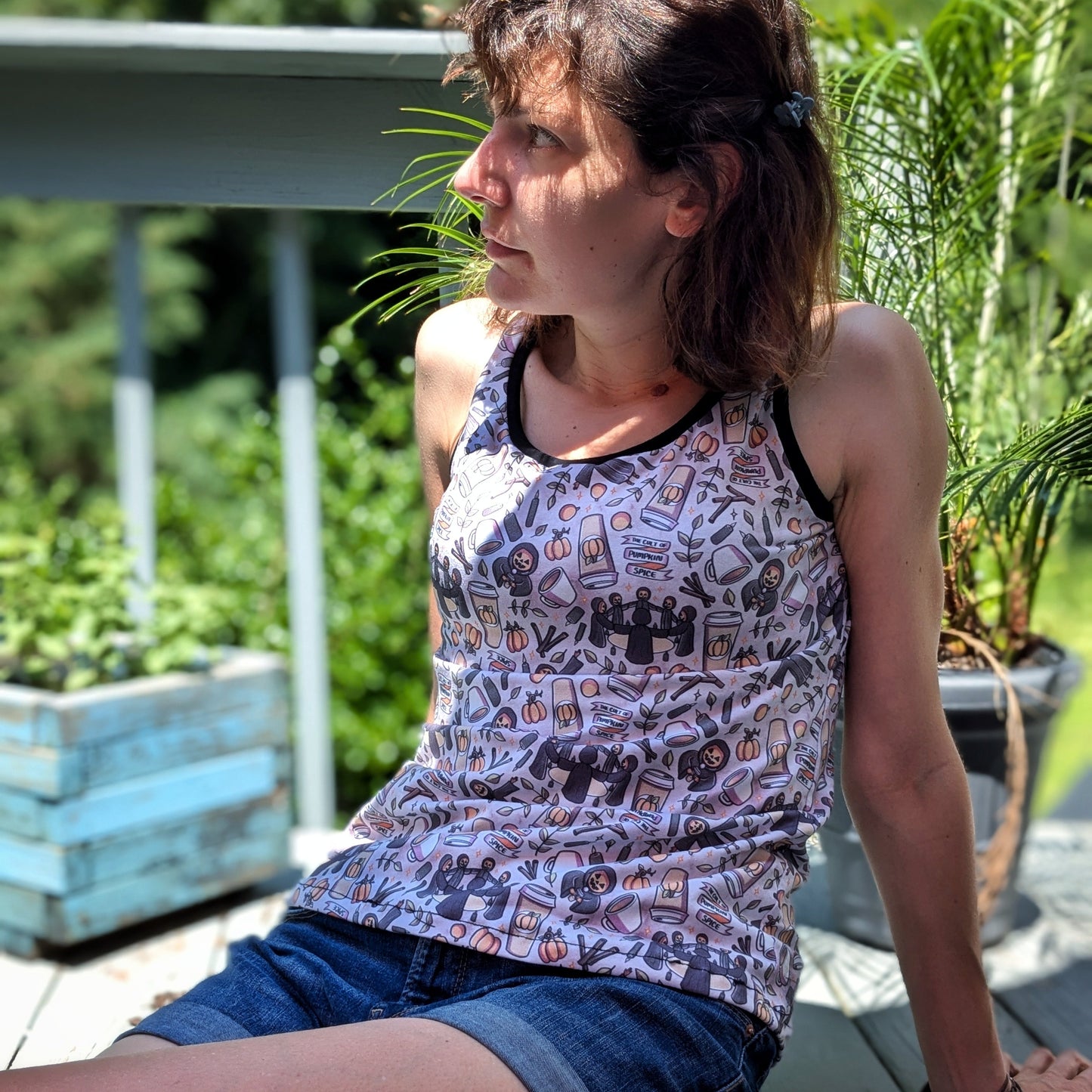 Adult Tank top - Spooky Shores - Pool Ghoul