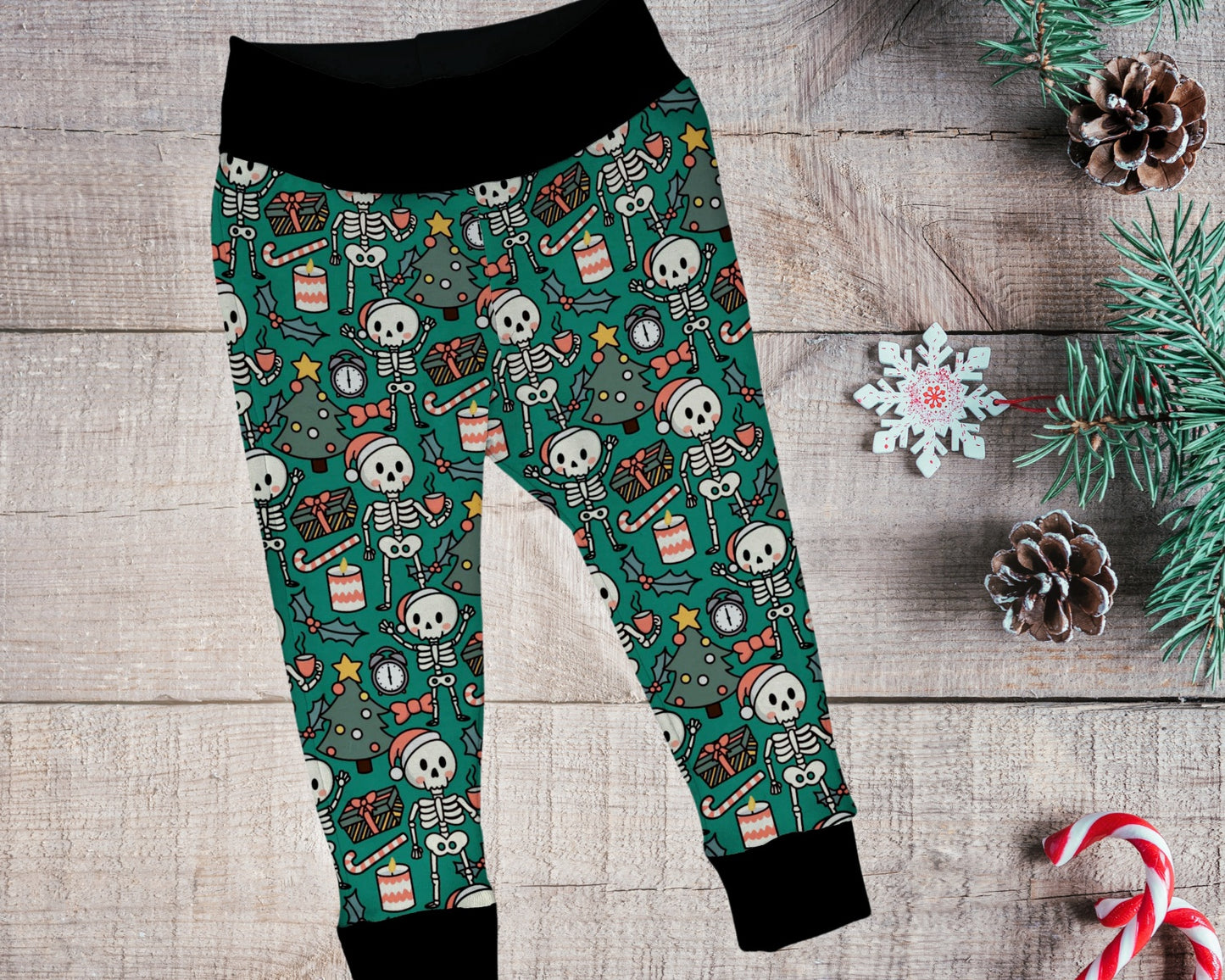 Basic leggings - Creepmas Collection - Xmas Skeleton - up to 10T