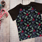 Raglan Short or Long Sleeves T-shirt - Christmas Collection - Skull Holly  - Up to 10