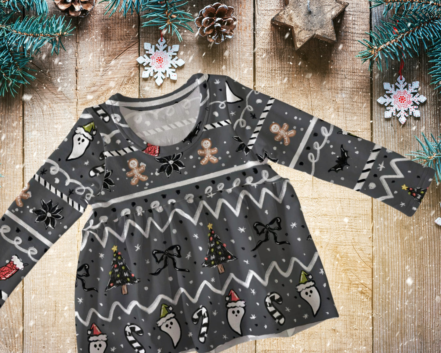 Peplum top - Christmas collection - Spooky Fair Isle - Up to 10