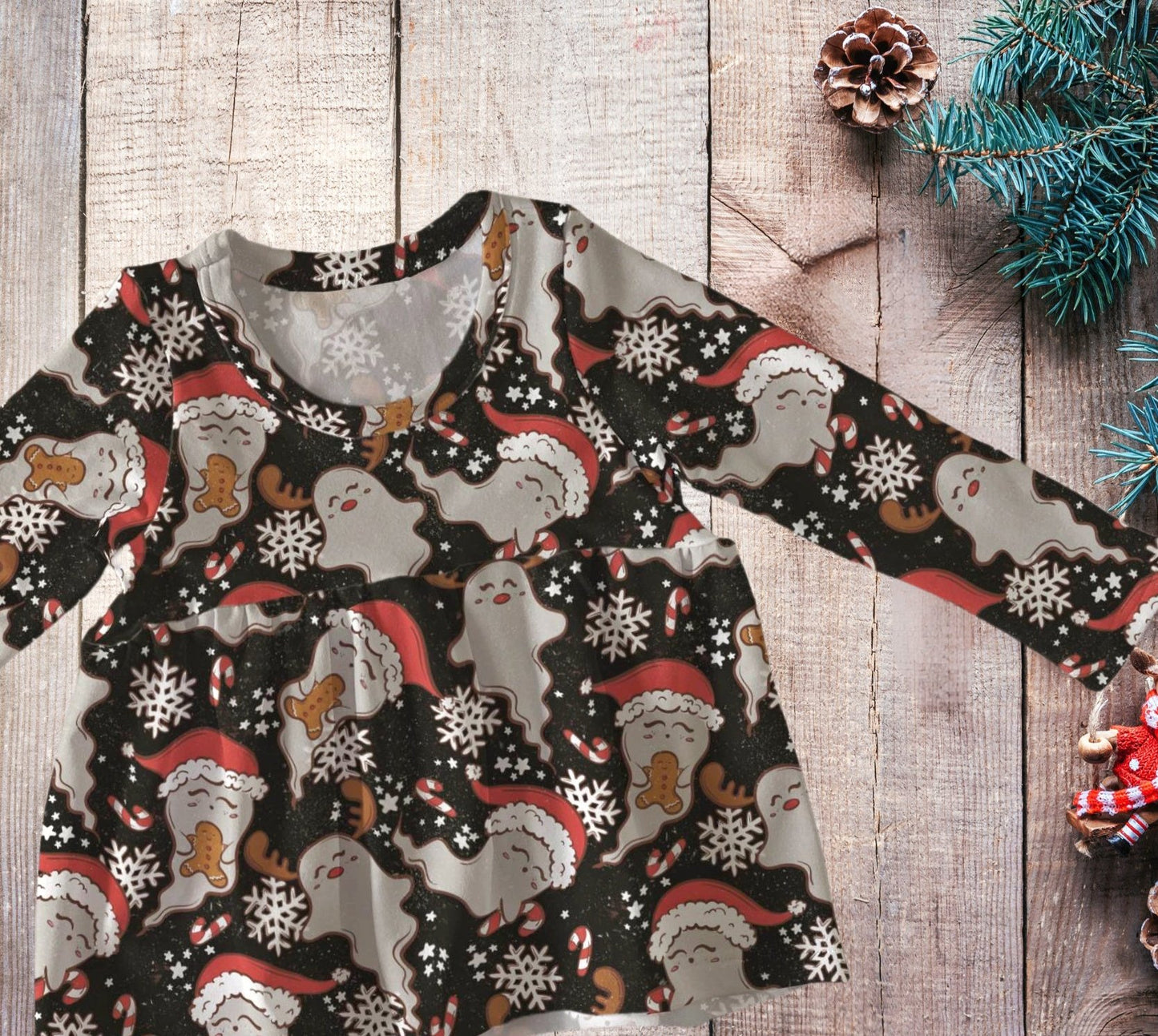 Peplum top - Christmas collection - Santa's Ghosties - Up to 10