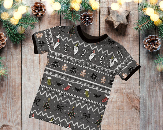 Short Sleeves T-shirt - Christmas Collection - Spooky Fair Isle - Up to 10