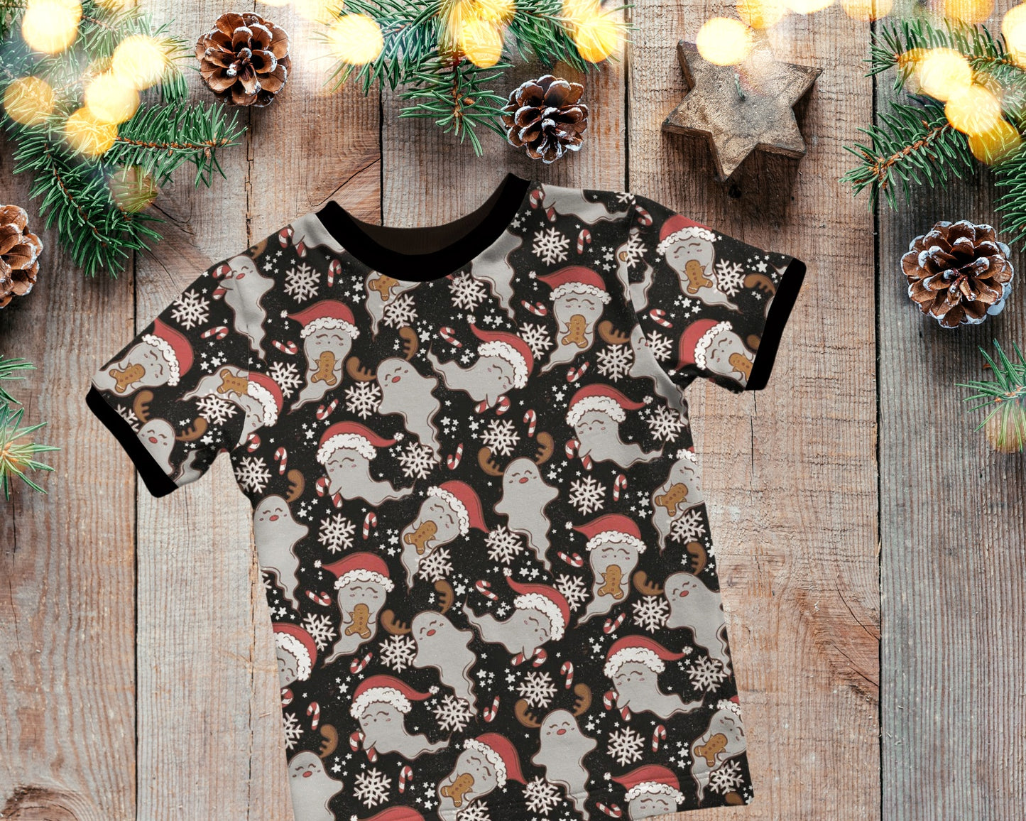 Short Sleeves T-shirt - Christmas Collection - Santa's Ghosties  - Up to 10