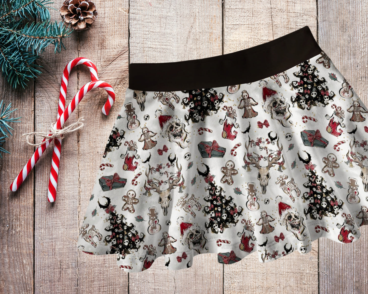 Twirly Skirt - Christmas Collection - Creepy Christmas - up to  size 10