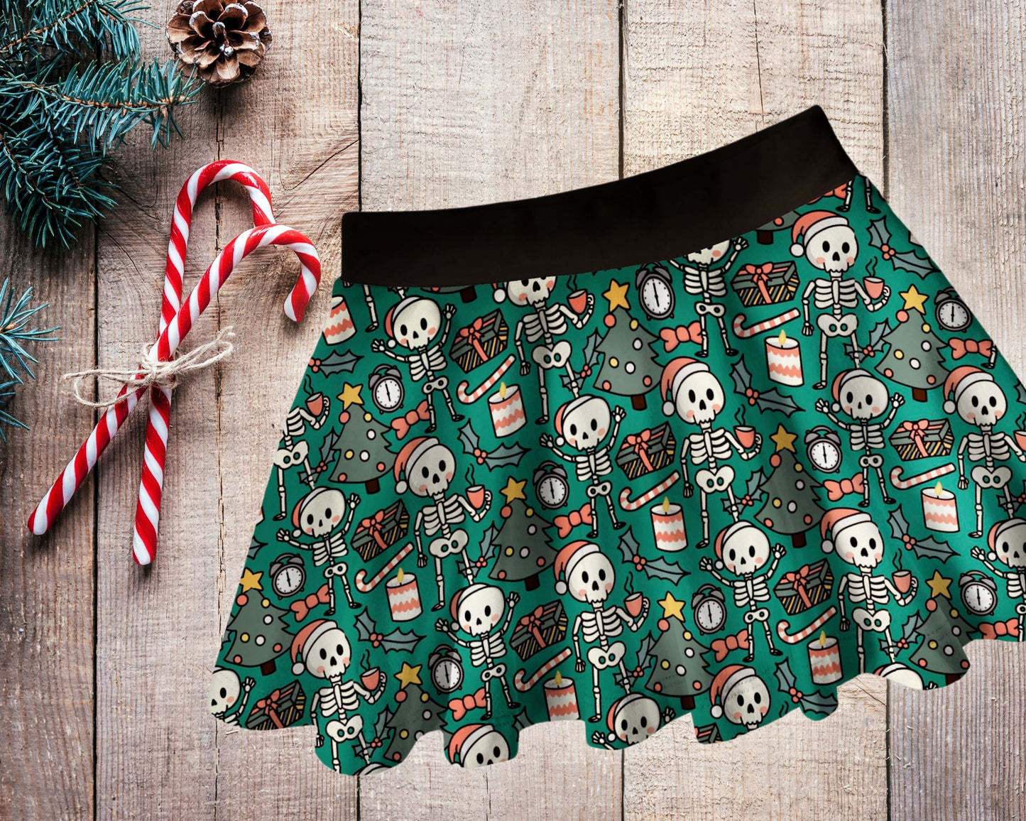 Twirly Skirt - Christmas Collection - Merry Skelly - up to  size 10