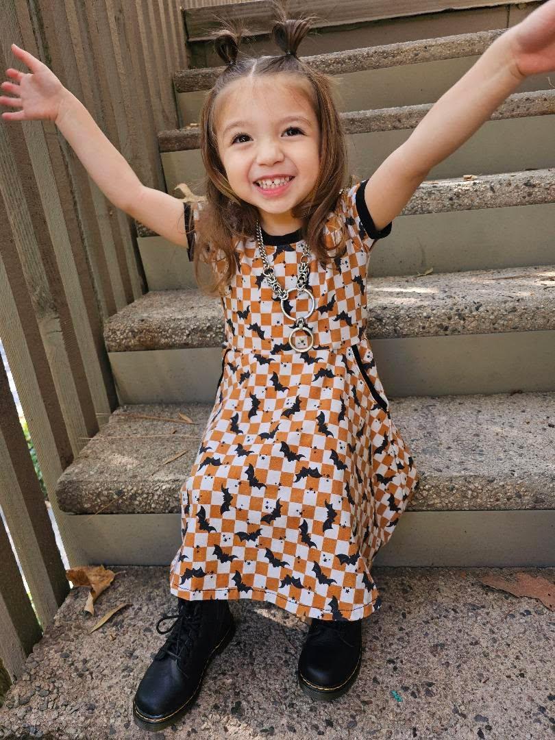 Dress - Autumn Spells - Haunted Daisies - Orange
