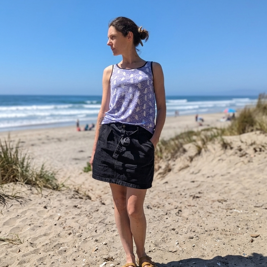 Adult Tank top - Spooky Shores - Pool Ghoul