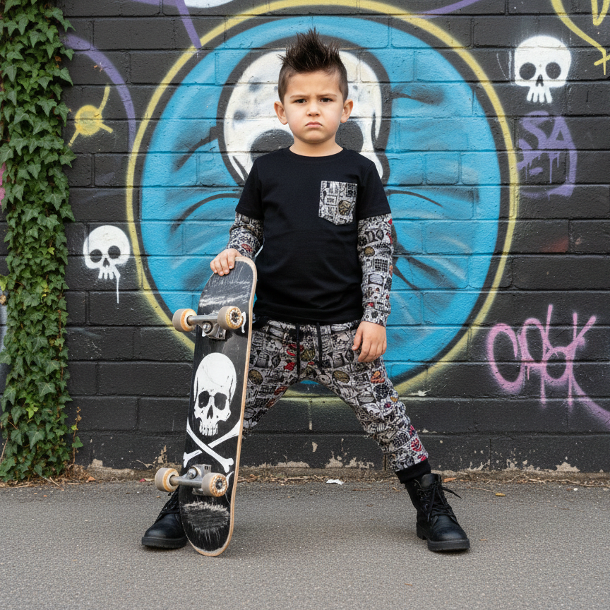 Layered T-shirt - Back to Black - Spooky ABCs