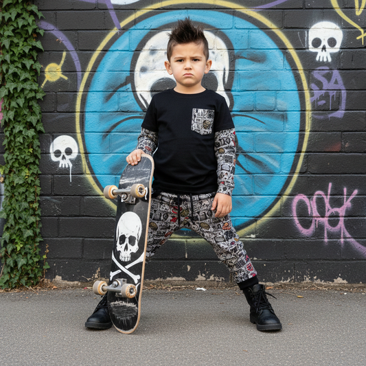 Layered T-shirt - Back to Black - Spooky ABCs