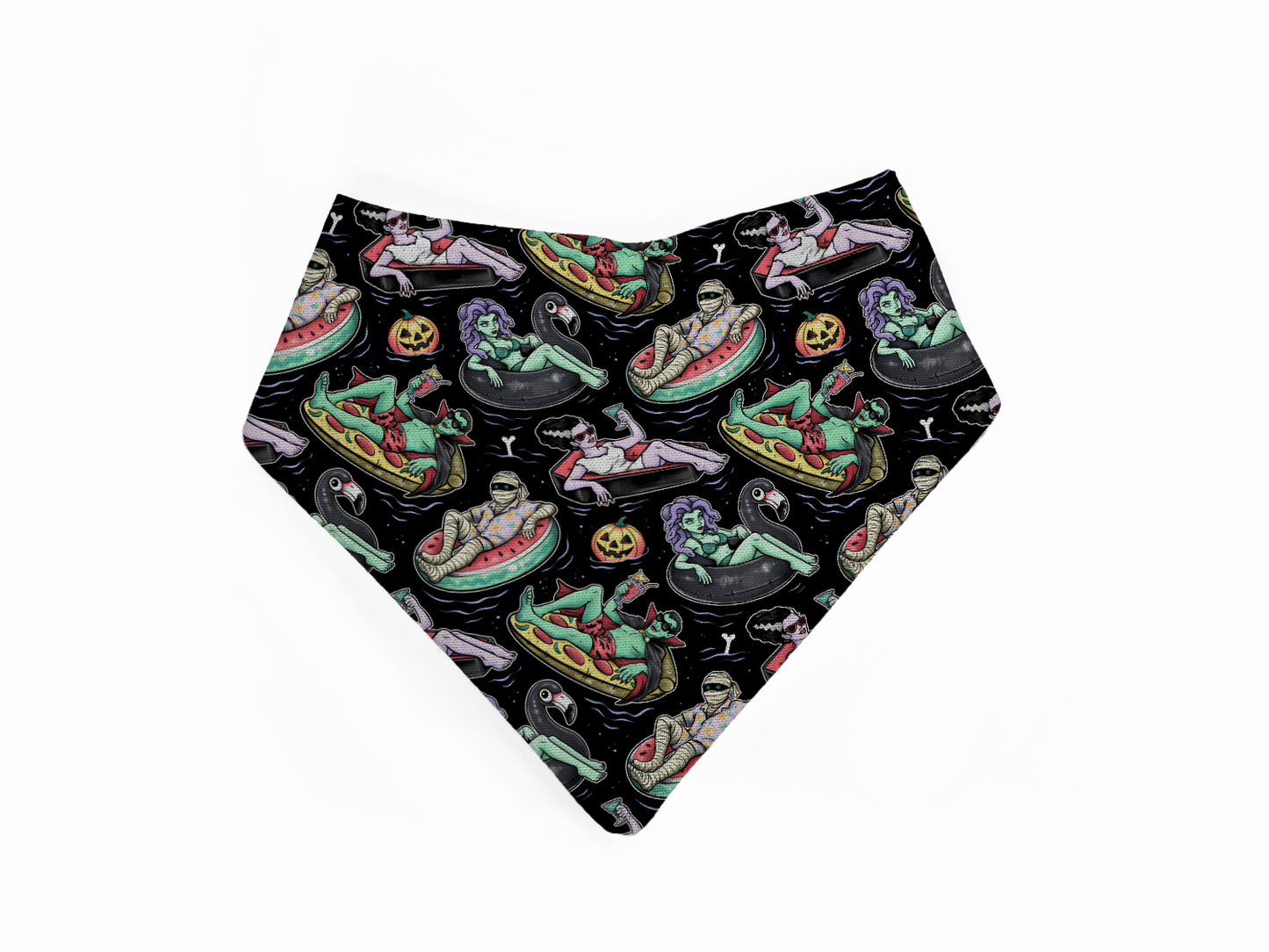 Bandana bibs, feeding bibs - Spooky Shores Collection - Pool Ghoul