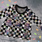 Peplum top - Spooky Birthday - Checkers