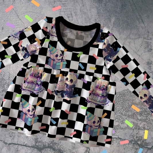 Peplum top - Spooky Birthday - Checkers