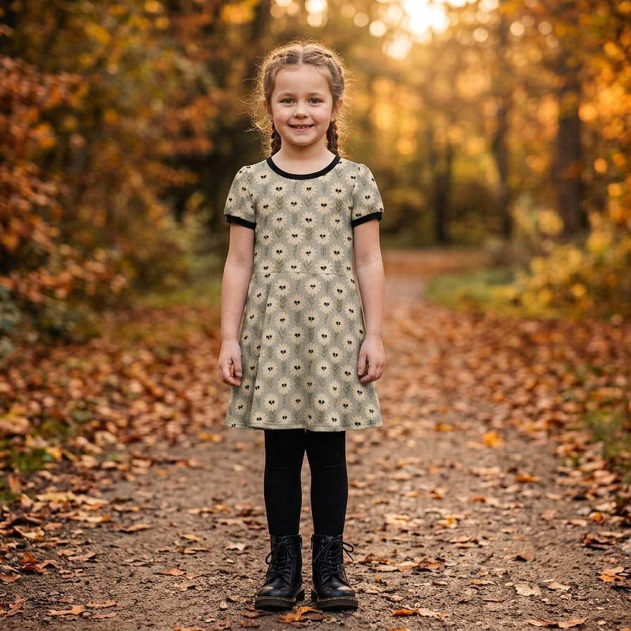 Dress - Autumn Spells - Haunted Daisies - Grey