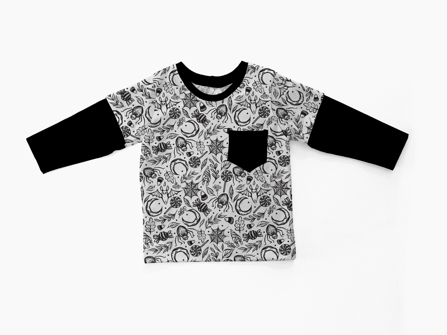 Layered T-shirt - Back to Black - Garden Of Webs