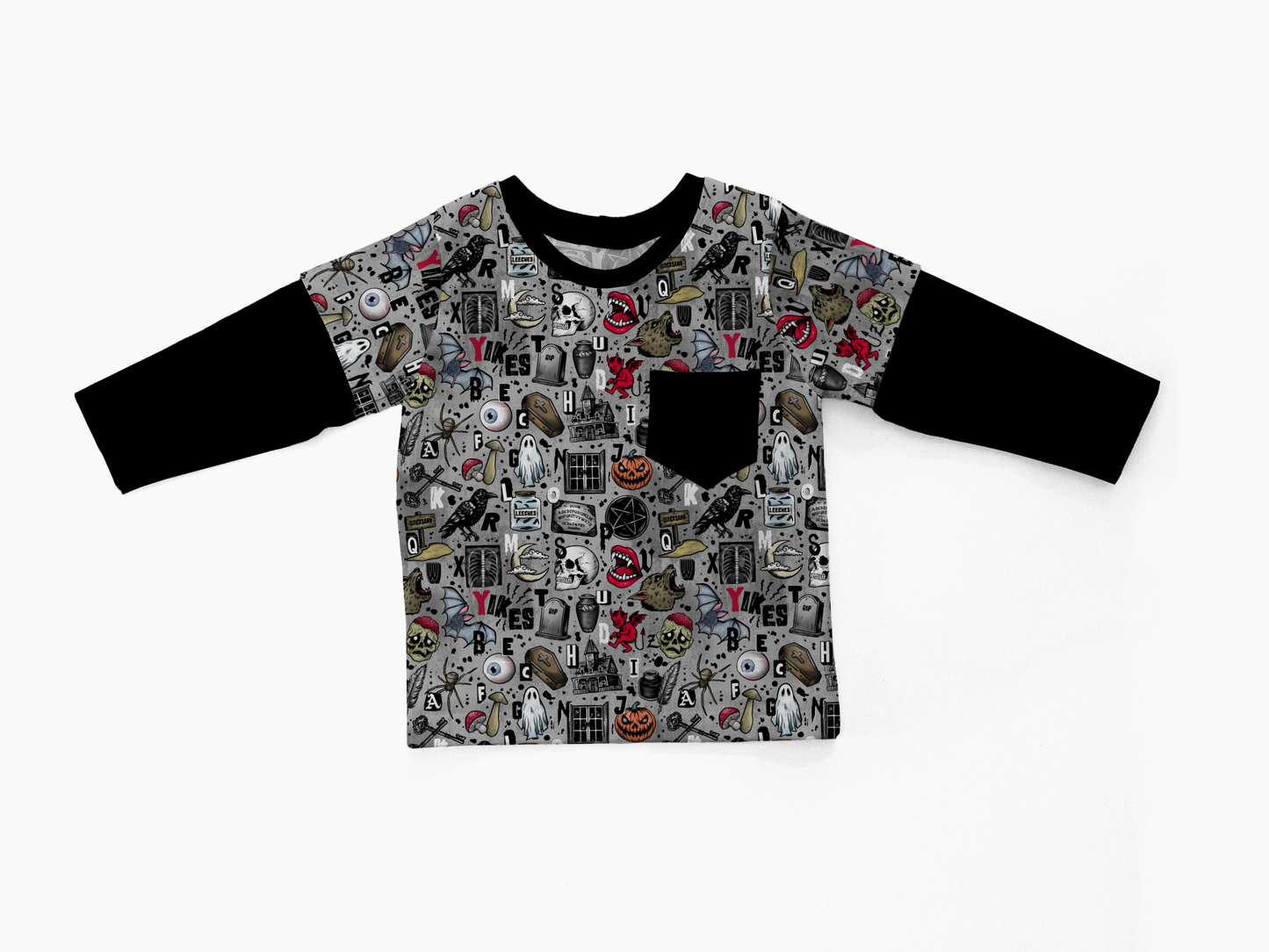 Layered T-shirt - Back to Black - Spooky ABCs