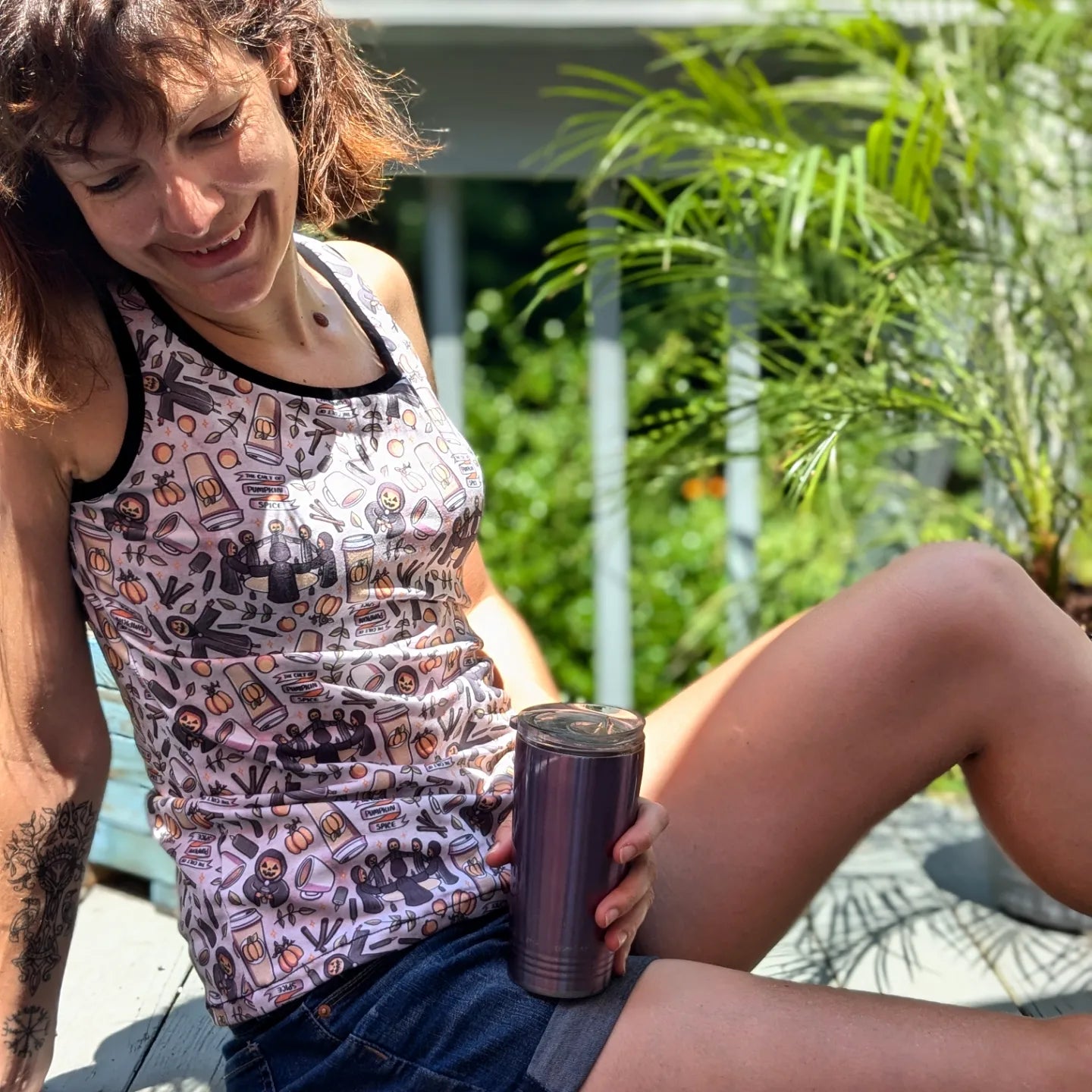 Adult Tank top - Spooky Shores - Pool Ghoul