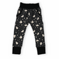 Black children's pants with white ghost and moons pattern 