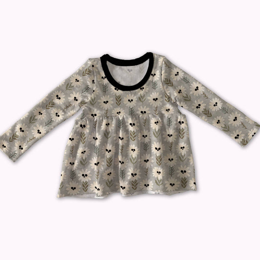 Peplum top - Autumn Spells - Haunted Daisies - Grey
