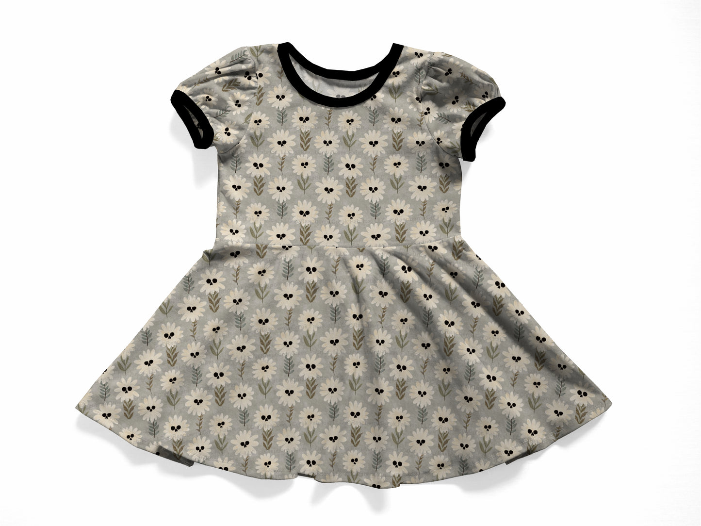 Dress - Autumn Spells - Haunted Daisies - Grey