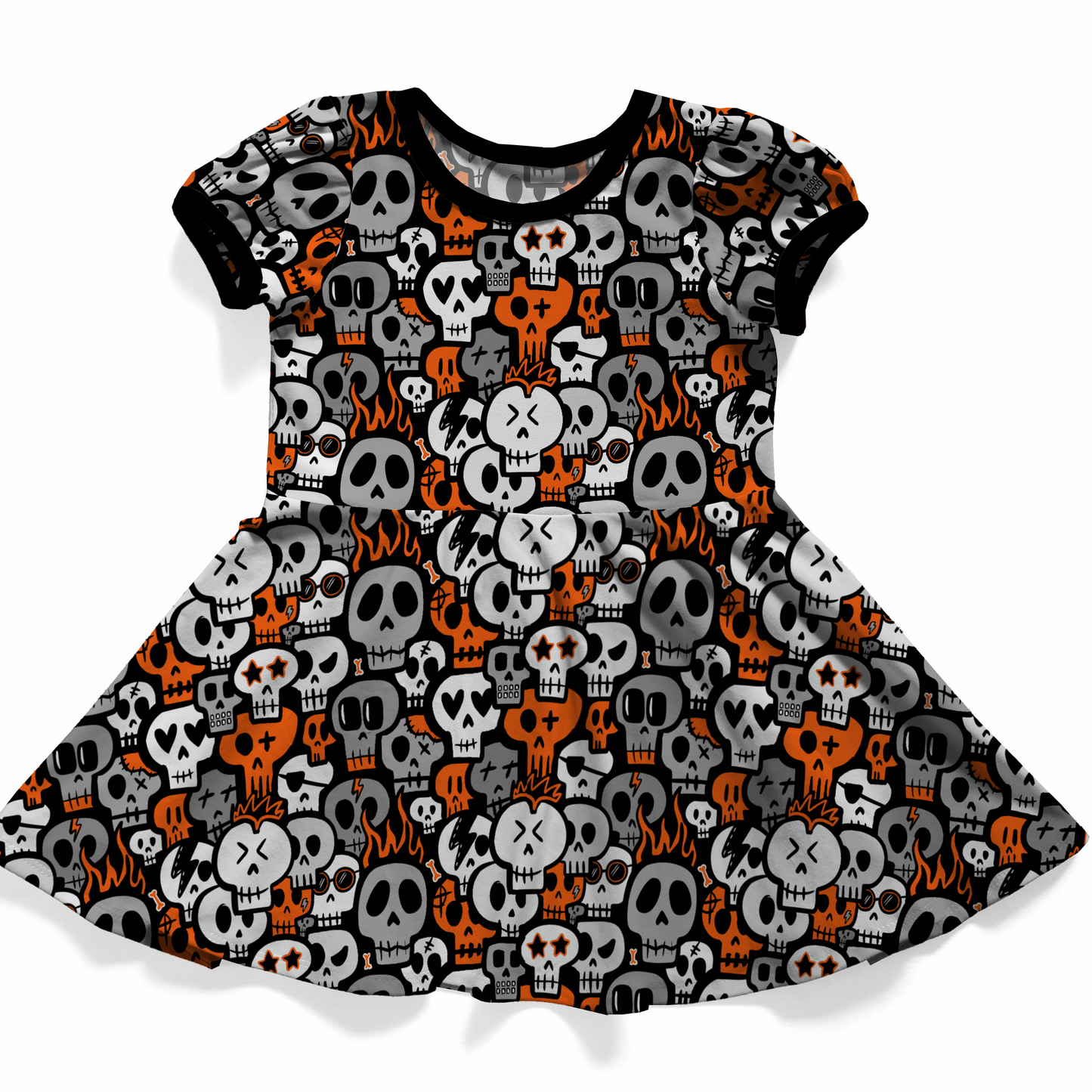 Dress with skull pattern on a white background