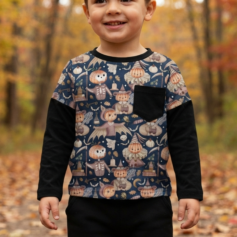 Layered T-shirt - Autumn Spells - Pumpkin Coven