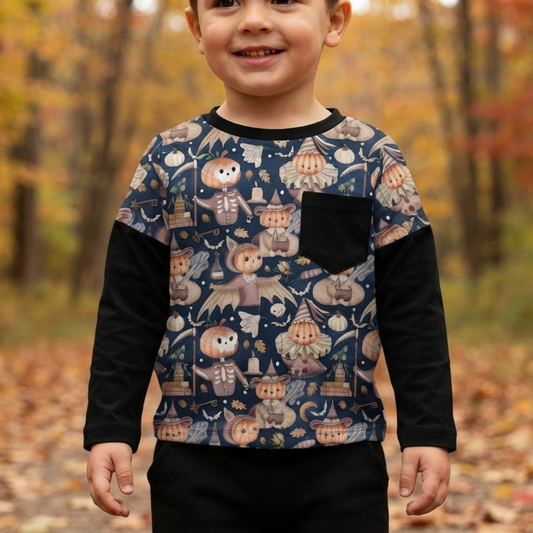 Layered T-shirt - Autumn Spells - Pumpkin Coven