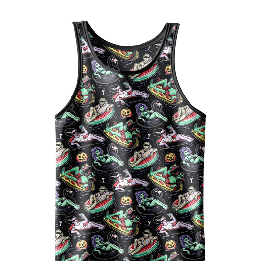 Adult Tank top - Spooky Shores - Pool Ghoul