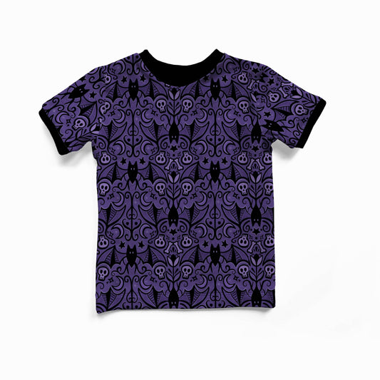 Women - Ringer T-shirt - Autumn Spells - Midnight Bats