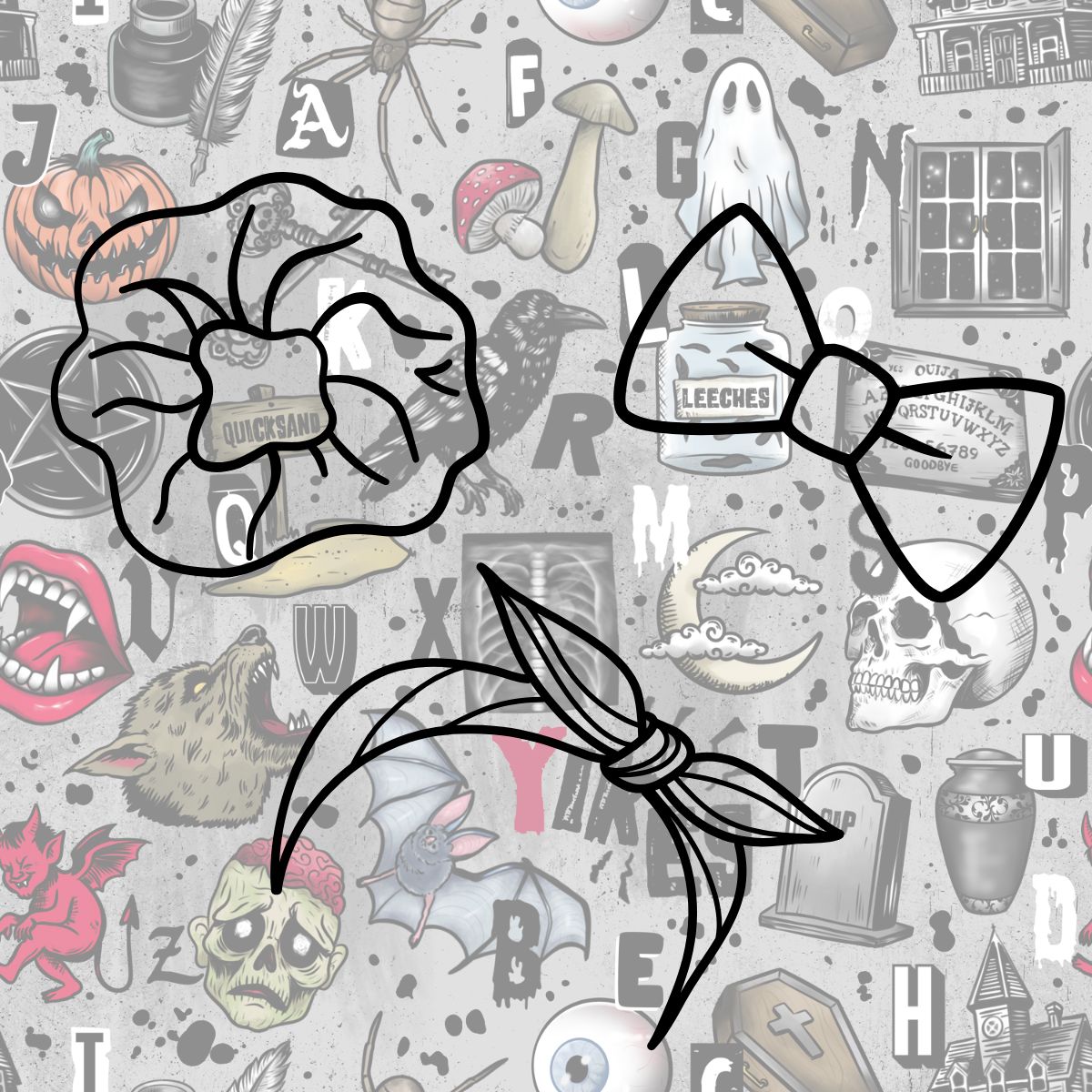 Hair Accs - Back to Black - Spooky ABCs